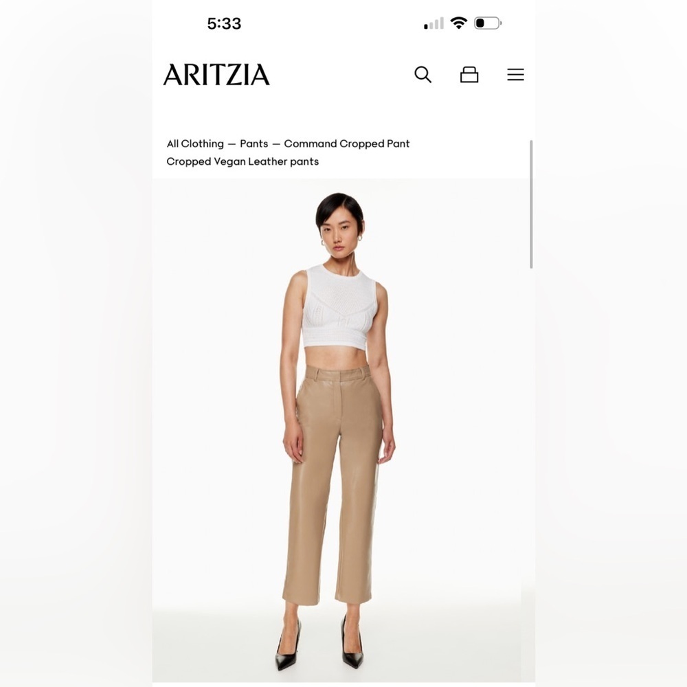 Babaton Tan Cropped Women's Pants - Picture 7 of 9